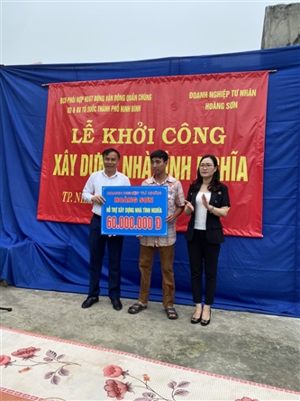 Khách sạn Hoàng Sơn Peace ủng hộ xây dựng nhà tình nghĩa cho các hộ gia đình có hoàn cảnh khó khăn tại tỉnh Ninh Bình